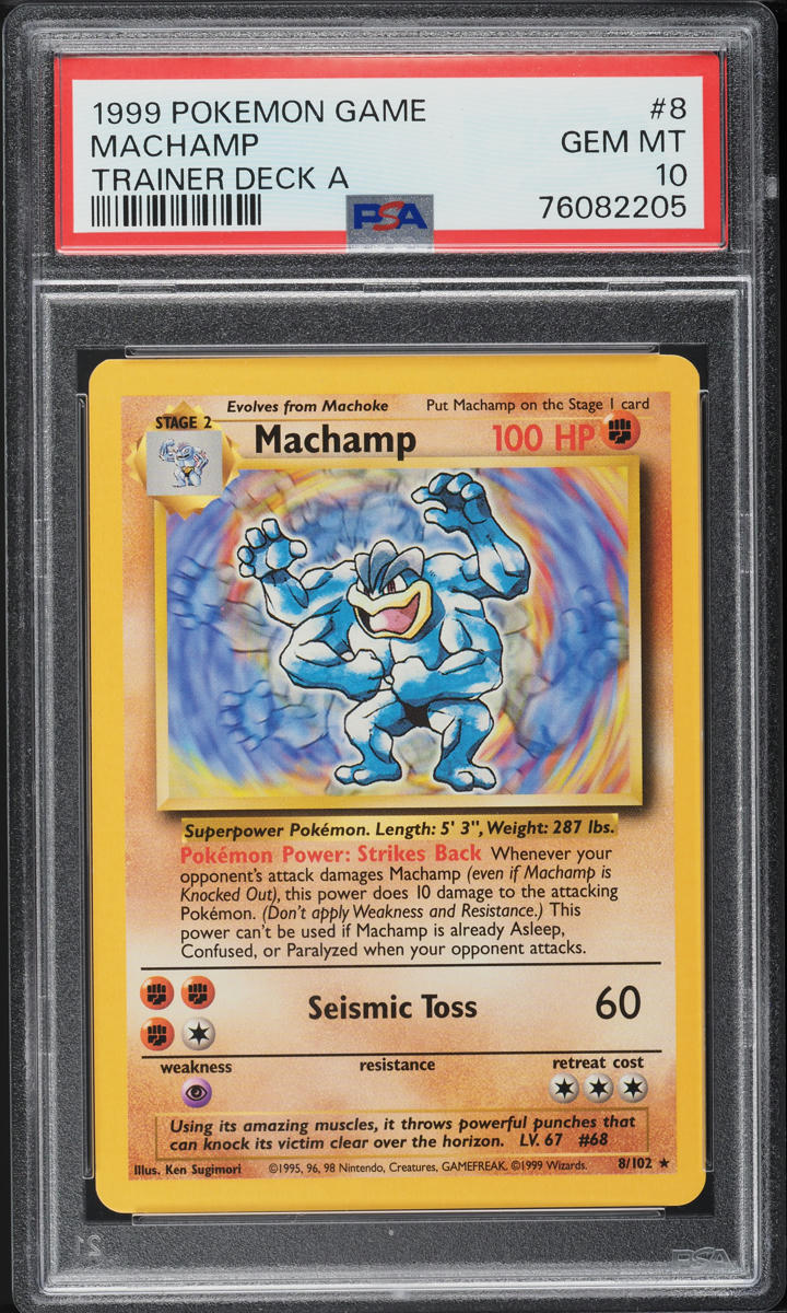 1999 Pokemon Base Set Trainer Deck A Machamp #8 PSA 10 GEM MINT