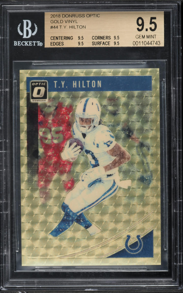 2018 Donruss Optic Gold Vinyl T.Y. Hilton 1/1 #44 BGS 9.5 GEM MINT - Photo 1