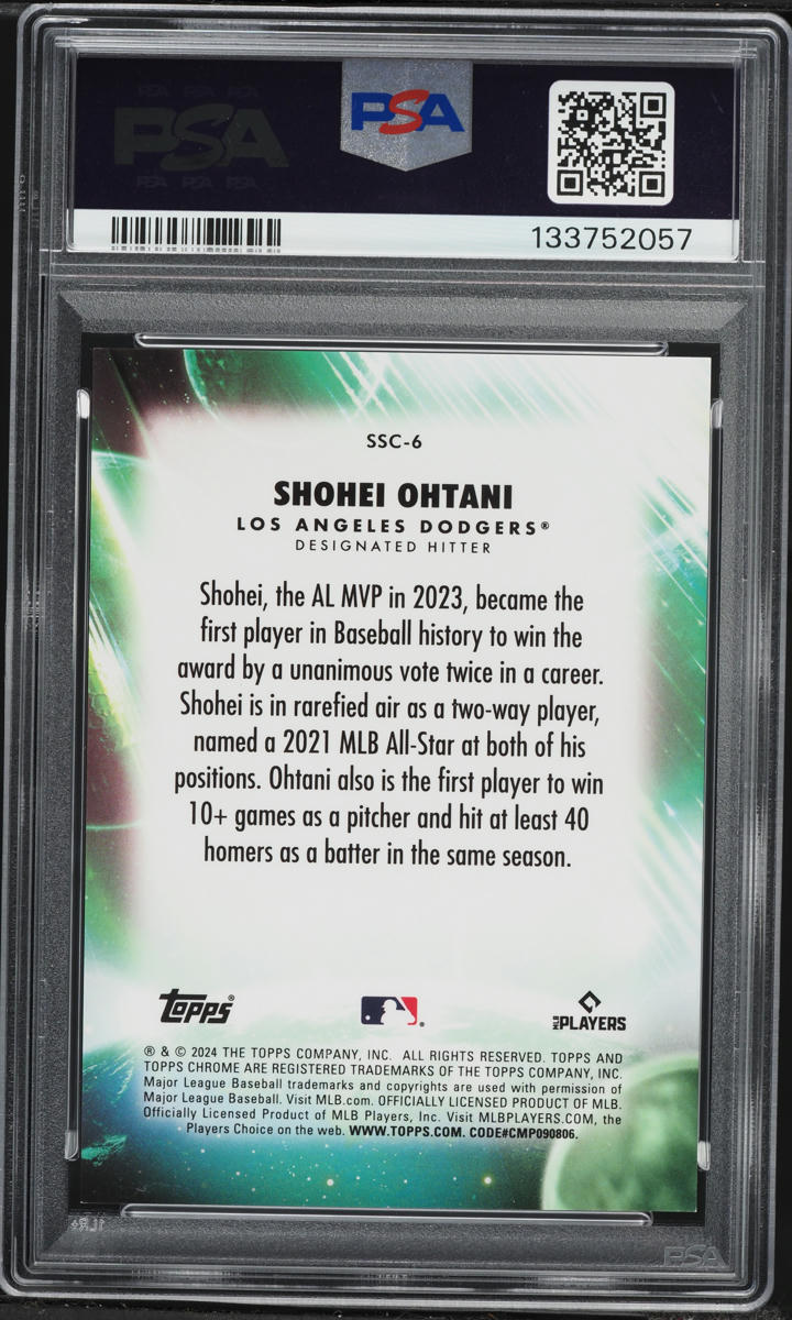 2024 Topps Chrome Update Stratospheric Stars Red Refractor Shohei Ohtani 5/5 #6 PSA 9 MINT - Photo 2
