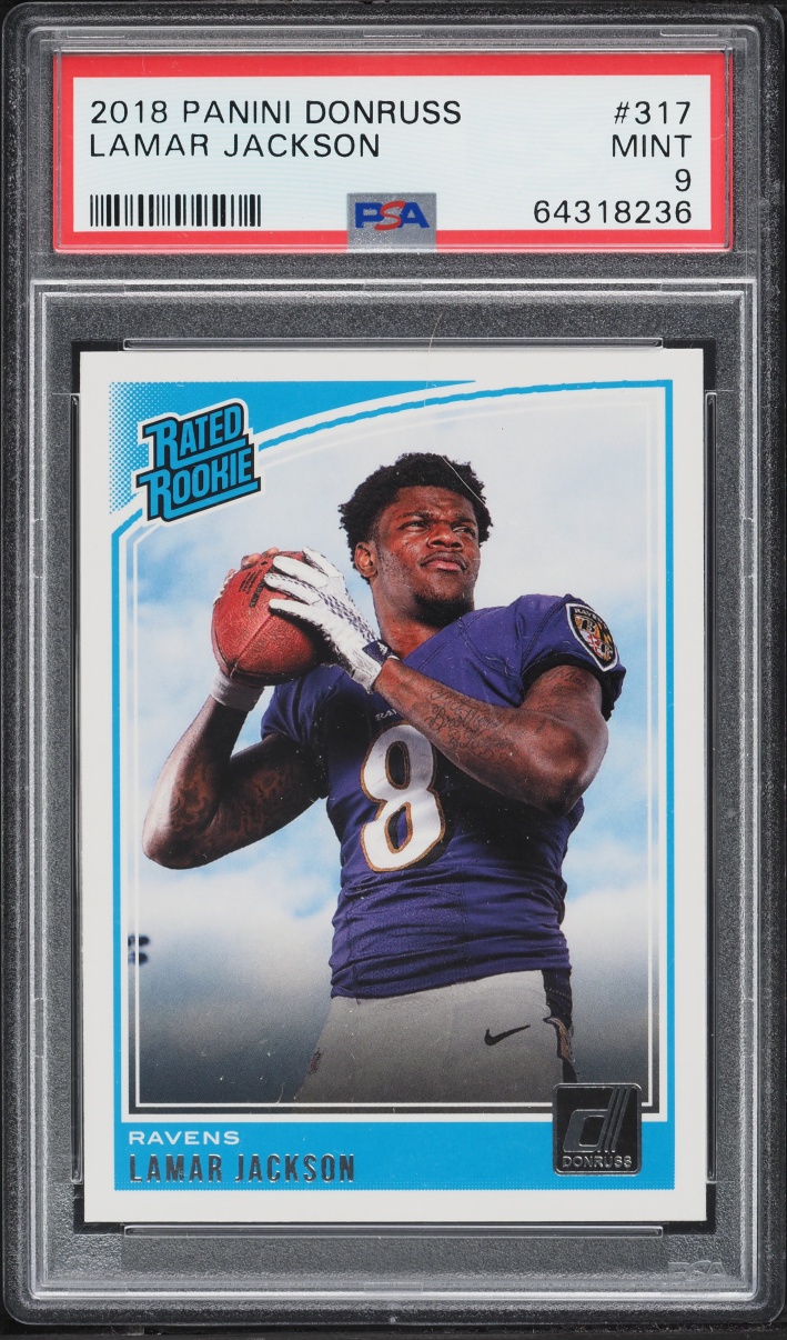 2018 Donruss Football Lamar Jackson ROOKIE #317 PSA 9 MINT