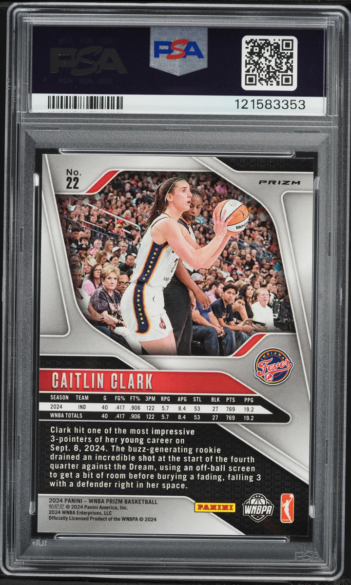2024 Panini Prizm WNBA Blue Velocity Caitlin Clark ROOKIE #22 PSA 10 GEM MINT