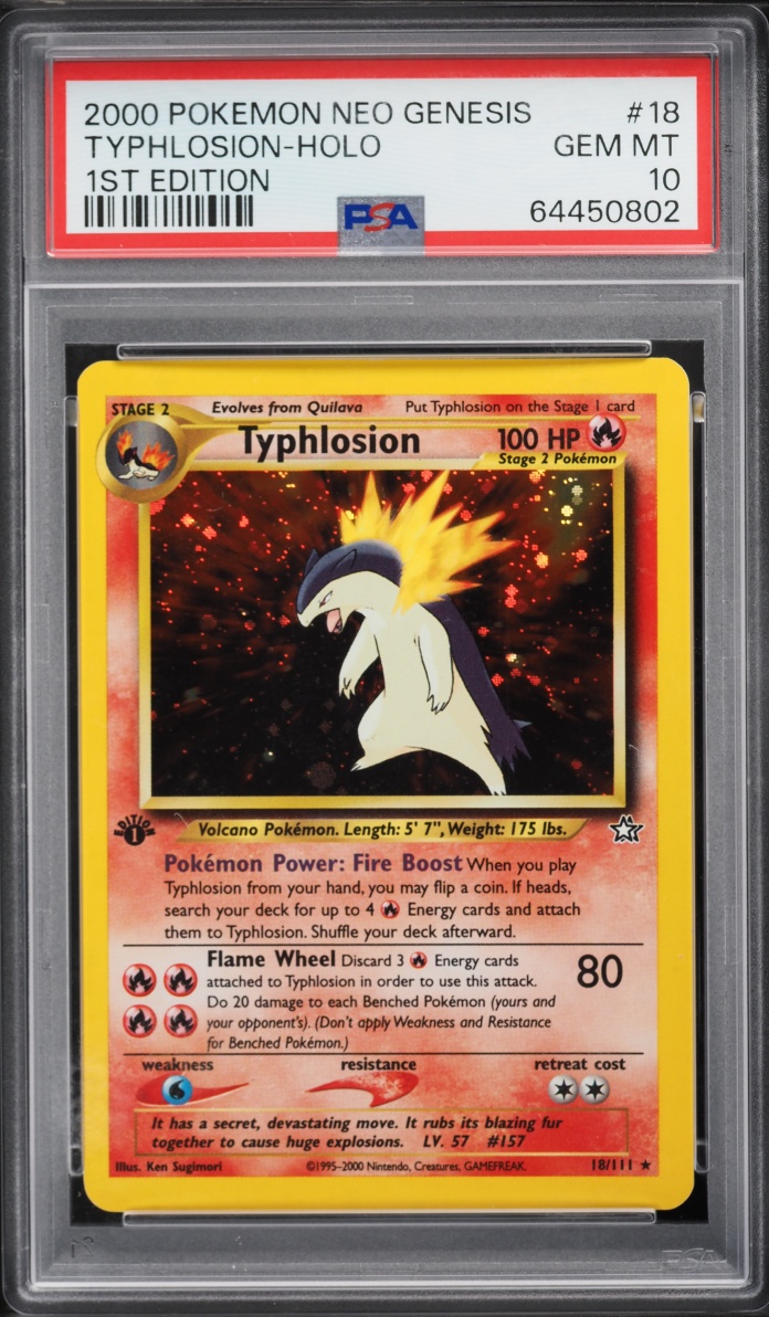 2000 Pokemon Neo Genesis 1st Edition Holo Typhlosion #18 PSA 10 GEM MINT