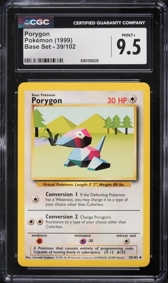 1999 Pokemon Base Set Porygon #39 CGC 9.5 MINT+
