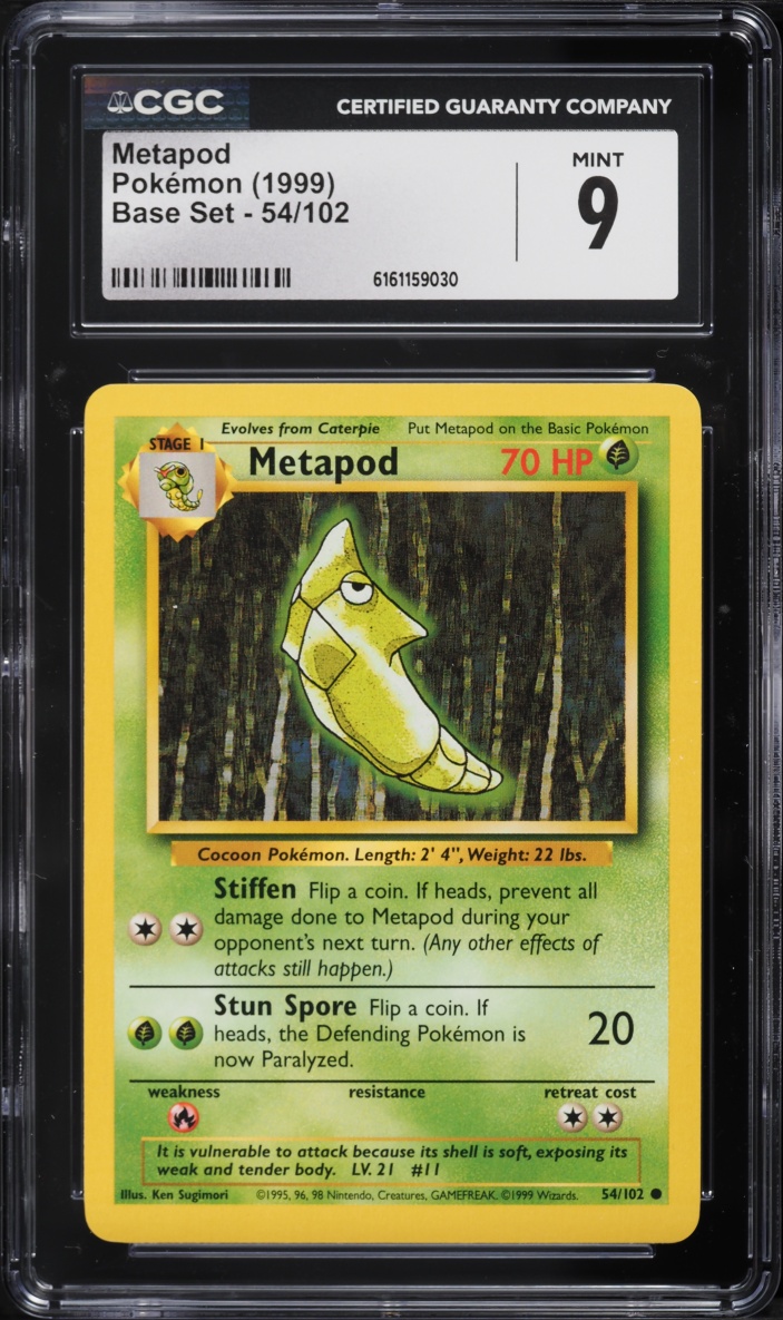 1999 Pokemon Base Set Metapod #54 CGC 9 MINT