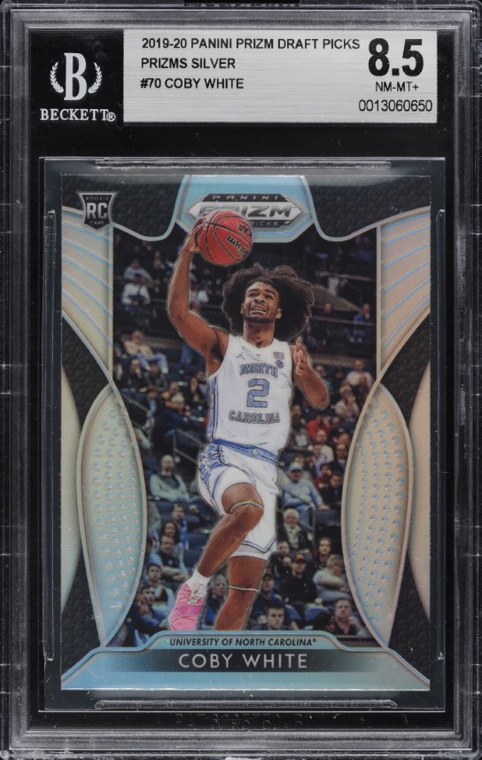 2019 Panini Prizm Blue Prizms Coby White ROOKIE RC /199 #253