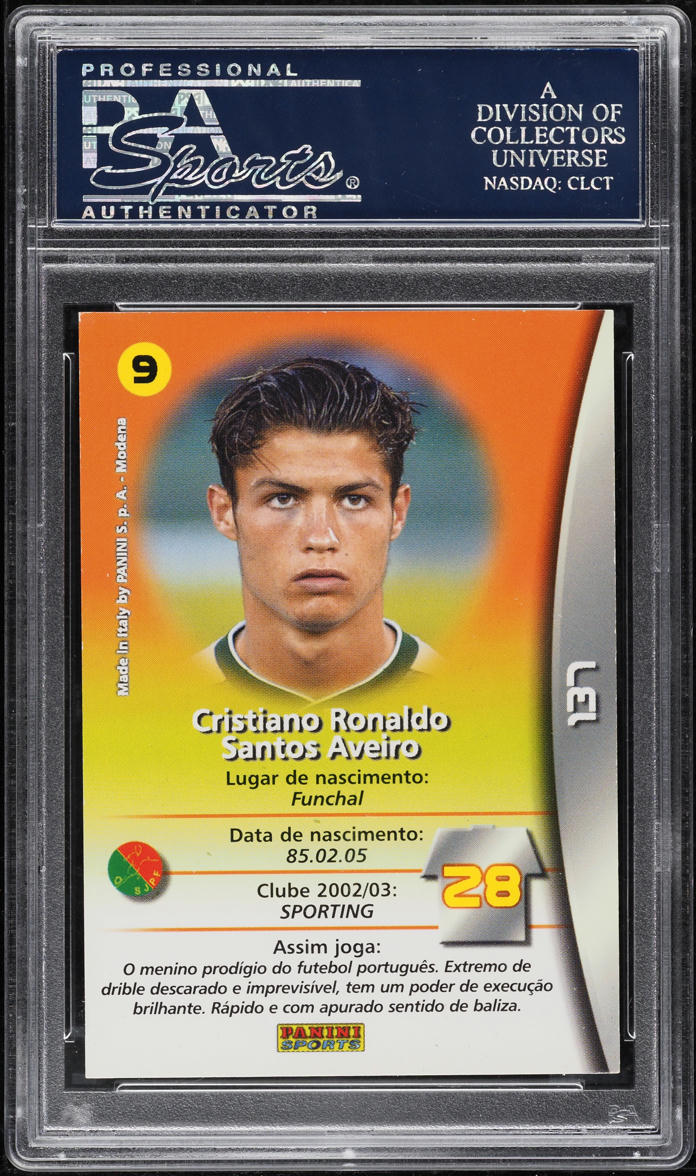 2003 Panini Sports Mega Craques Cristiano Ronaldo ROOKIE #137 PSA 8 NM-MT