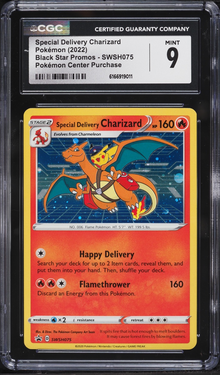 2022 Pokemon Sword & Shield Promo Center Holo Special Delivery Charizard #75 CGC 9 MINT