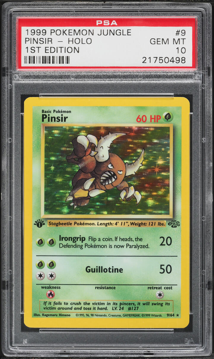 1999 Pokemon Jungle 1st Edition Holo Pinsir #9 PSA 10 GEM MINT