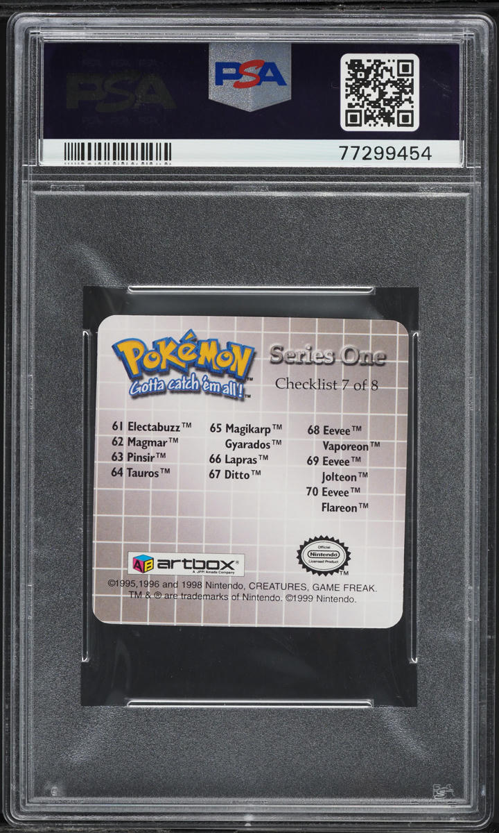 1999 Pokemon Action Flipz Series One Eevee Flareon #70 PSA 9 MINT