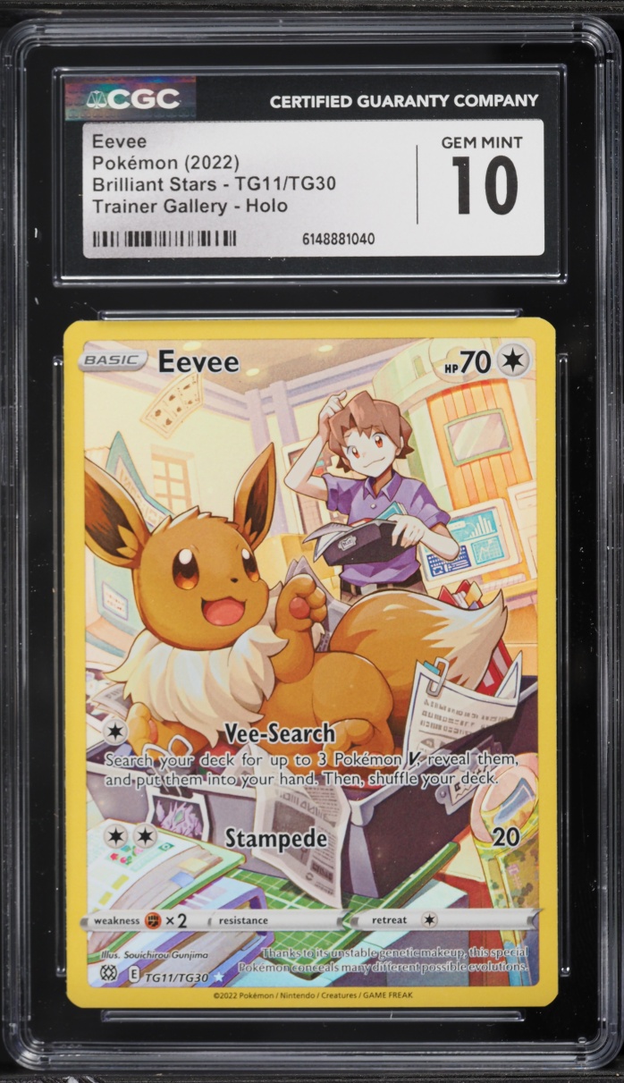 2022 Pokemon Sword & Shield Brilliant Stars Trainer Gallery CHR Eevee #TG11 CGC 10 GEM MINT
