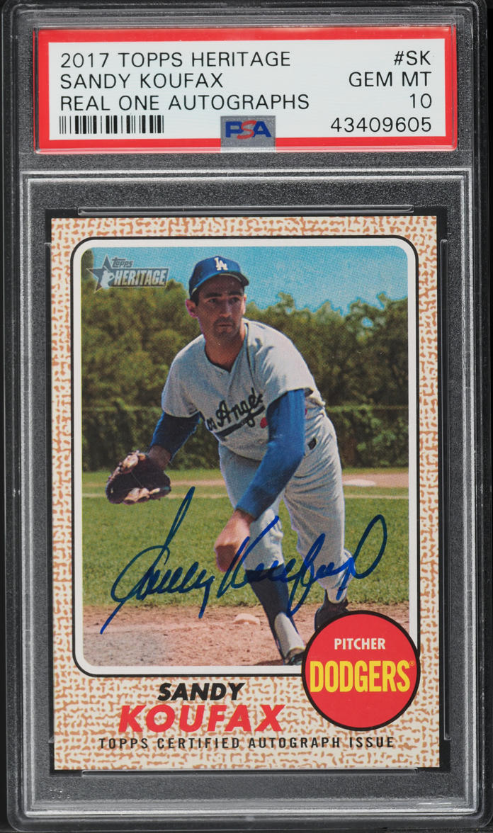 2017 Topps Heritage Real One Sandy Koufax AUTO #SK PSA 10 GEM MINT
