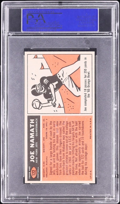 1965 Topps Football Joe Namath ROOKIE #122 PSA 7 NRMT