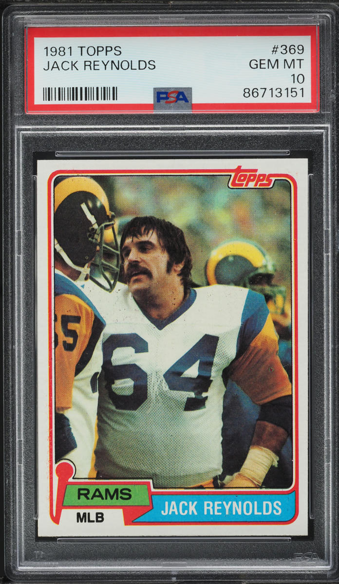 1981 Topps Football Jack Reynolds #369 PSA 10 GEM MINT