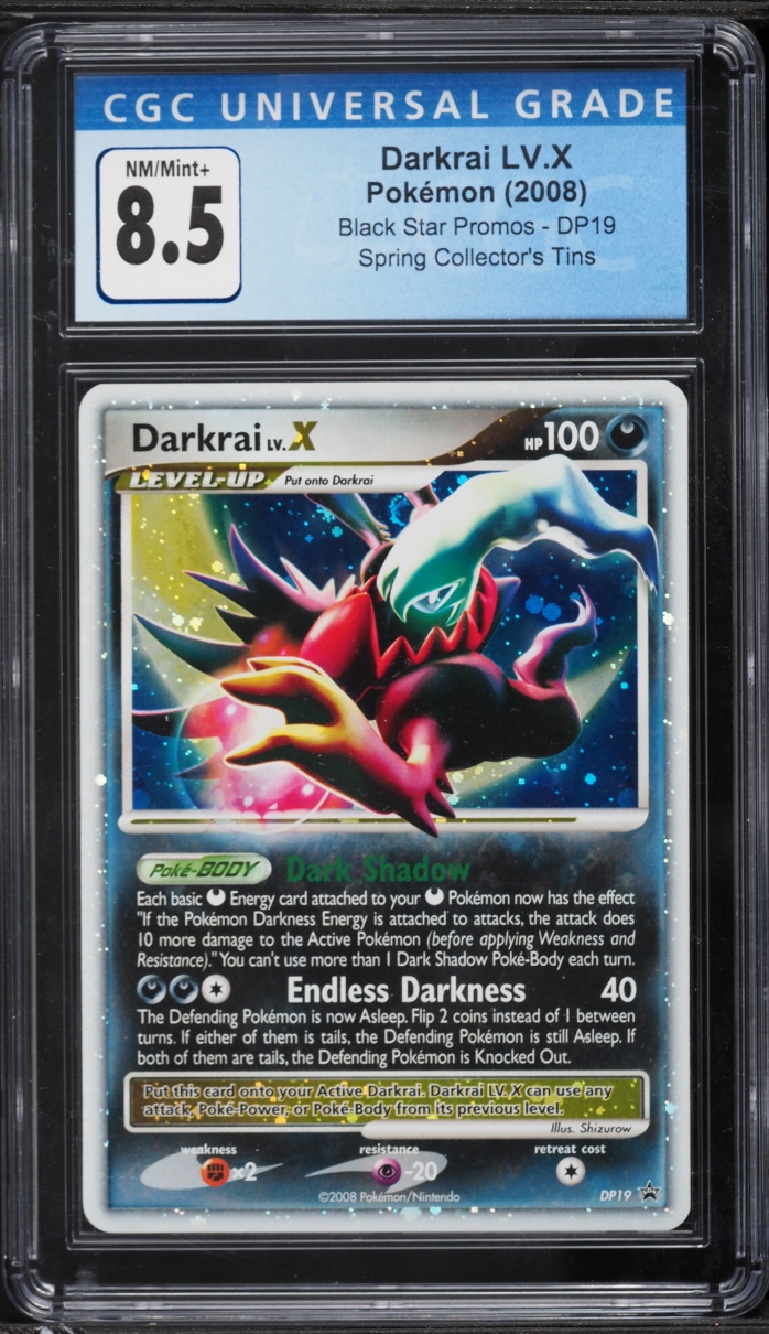 2008 Pokemon Black Star Promo Spring Collector's Tin Holo Darkrai LV.X CGC 8.5 NM-MT+