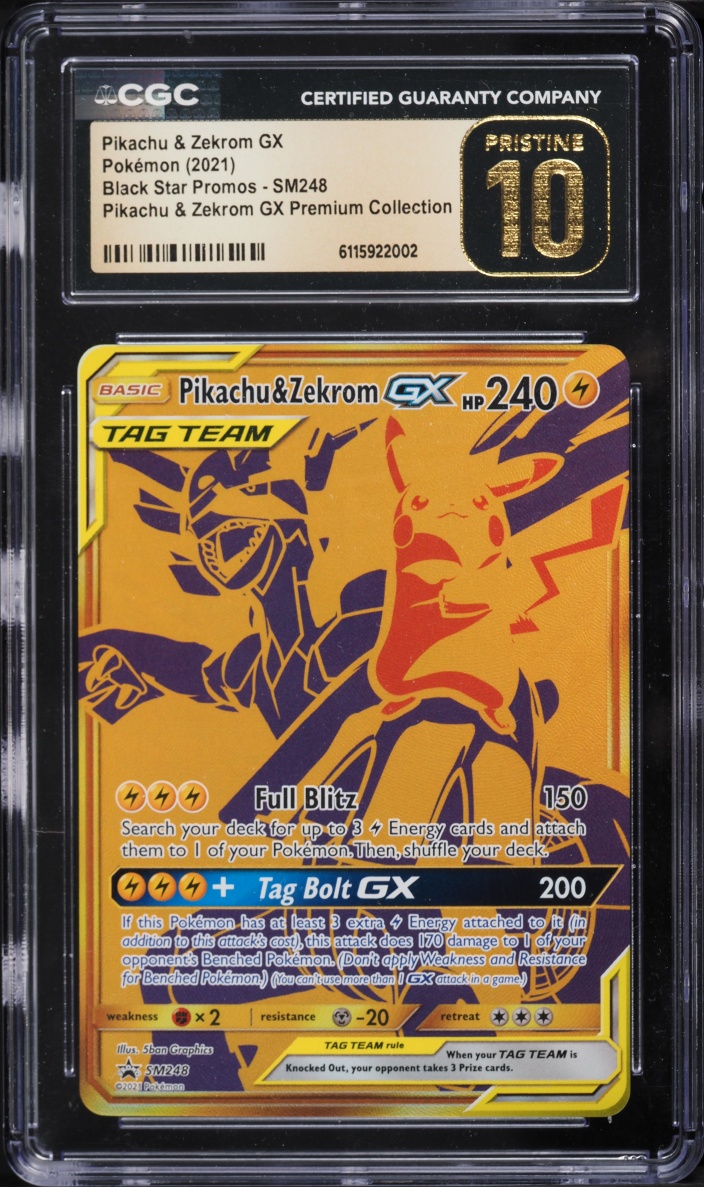 2021 Pokemon SM Promo Premium Collection Full Art Pikachu & Zekrom GX #SM248 CGC 10 PRISTINE