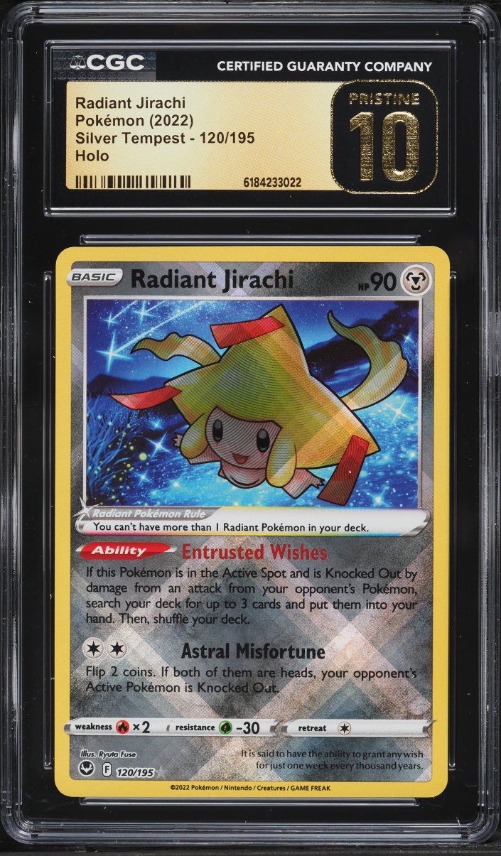 2022 Pokemon Sword & Shield Silver Tempest Holo Radiant Jirachi #120 CGC 10 PRISTINE