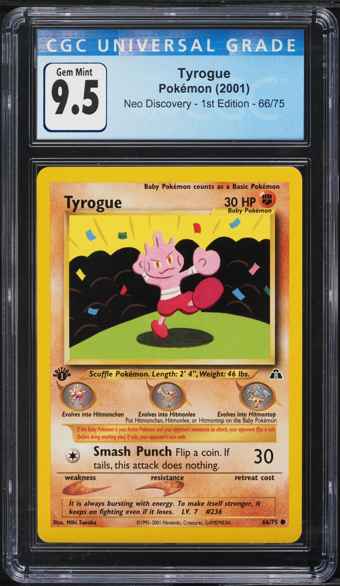2001 Pokemon Neo Discovery 1st Edition Tyrogue #66 CGC 9.5 GEM MINT