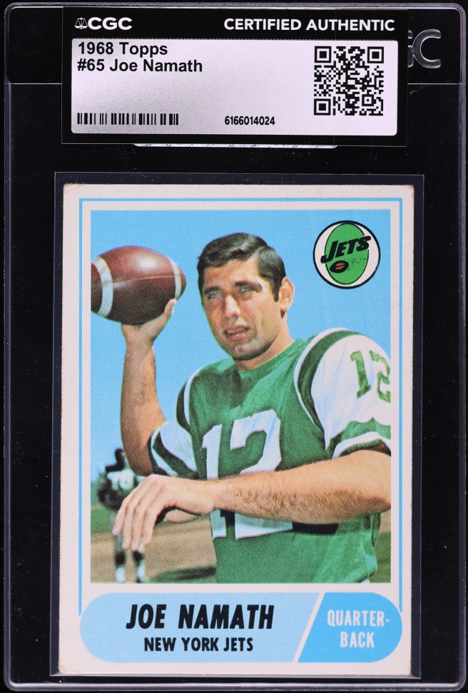 1968 Topps Football Joe Namath #65 CGC AUTH