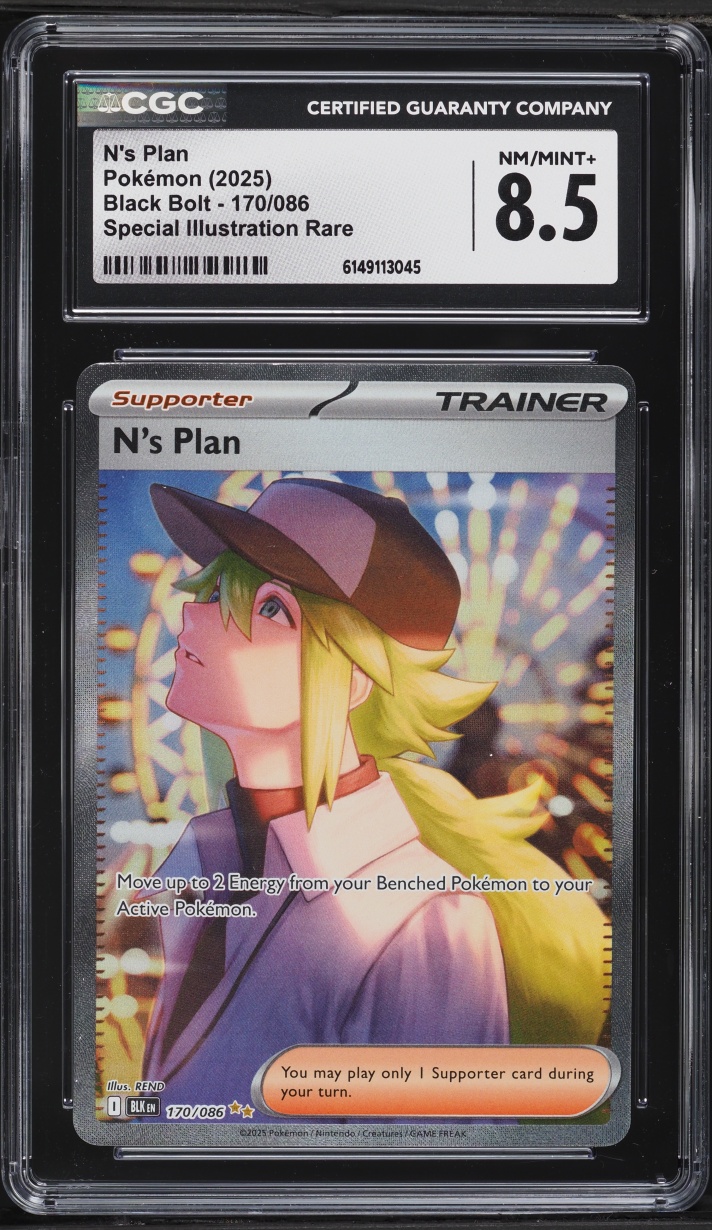 2025 Pokemon Scarlet & Violet Black Bolt SIR N's Plan #170 CGC 8.5 NM-MT+