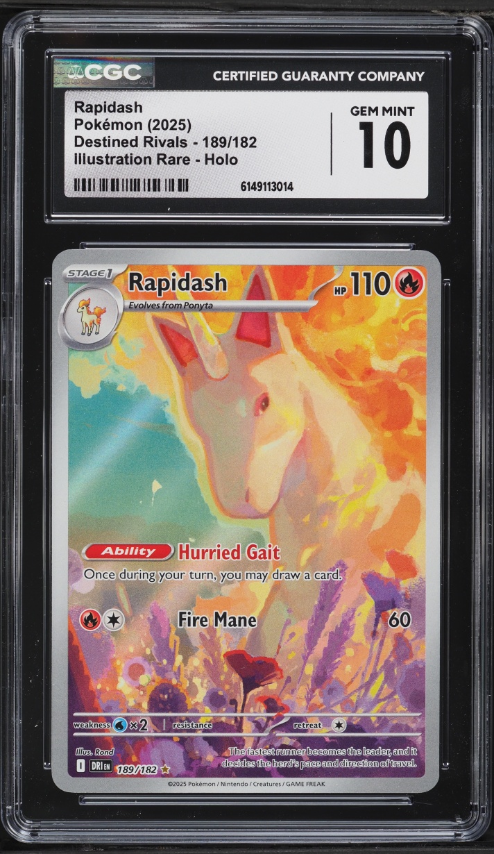 2025 Pokemon Scarlet & Violet Destined Rival IR Rapidash #189 CGC 10 GEM MINT