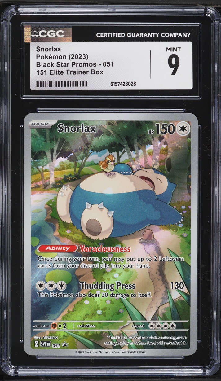 2023 Pokemon Scarlet & Violet Black Star Promo 151 ETB Full Art Snorlax #51 CGC 9 MINT