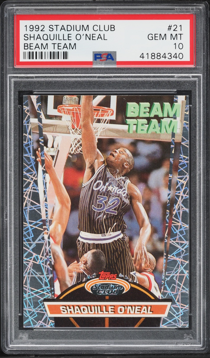 1992 Stadium Club Beam Team Shaquille O'Neal ROOKIE #21 PSA 10 GEM MINT