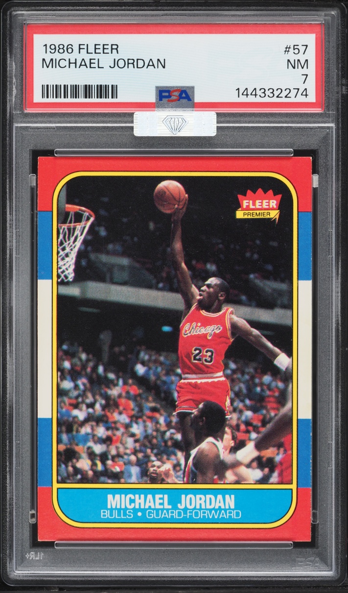 1986 Fleer Basketball Michael Jordan ROOKIE #57 MBA PSA 7 NRMT