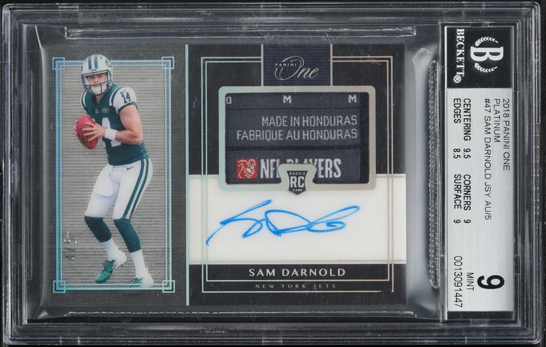 2018 Panini Prizm Red Wave Sam Darnold ROOKIE AUTO /99 #RA-SD CGC