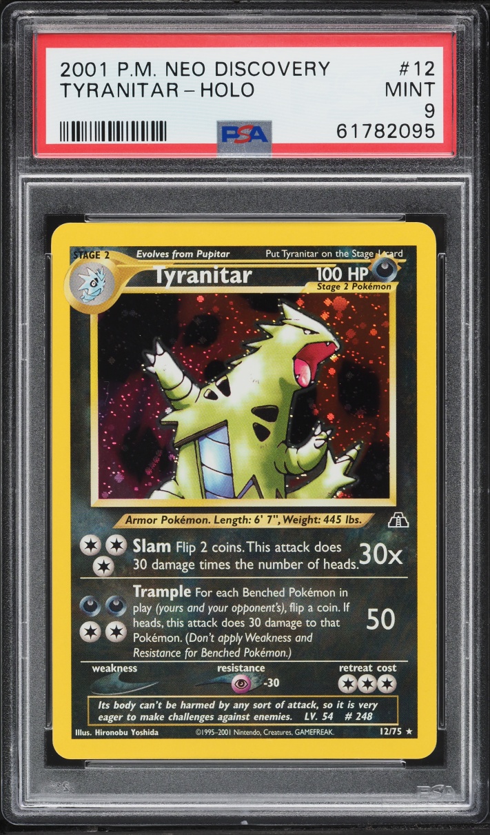 2001 Pokemon Neo Discovery Holo Tyranitar #12 PSA 9 MINT