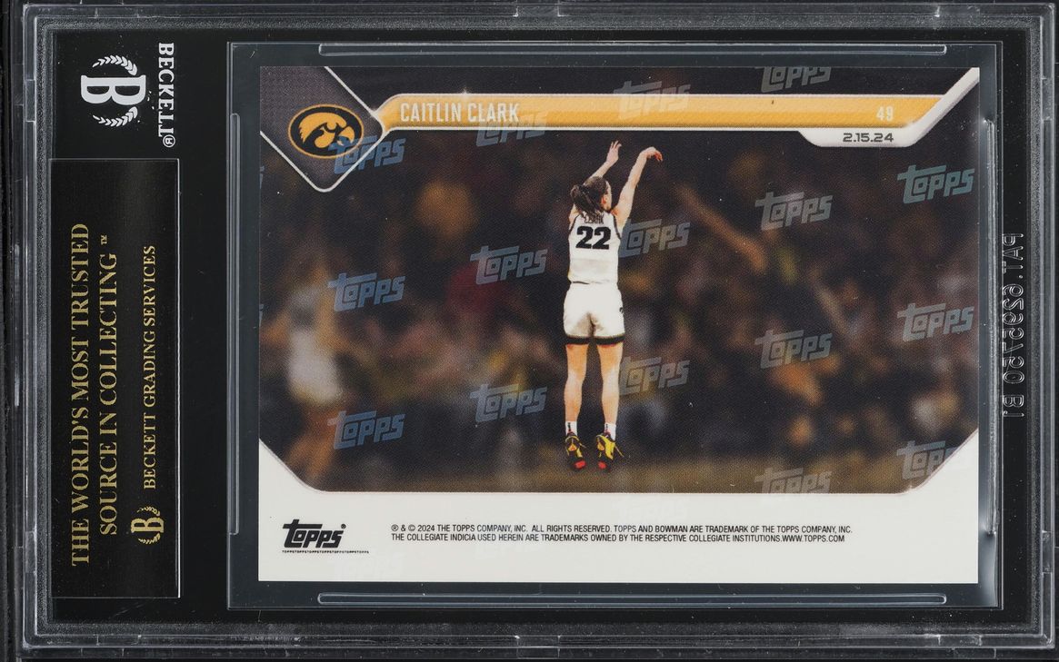 2023 Bowman University Now Caitlin Clark ROOKIE #49 BGS 10 BLACK LABEL