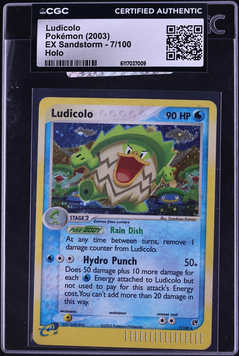 2003 Pokemon EX Sandstorm Holo Ludicolo #7 CGC AUTH