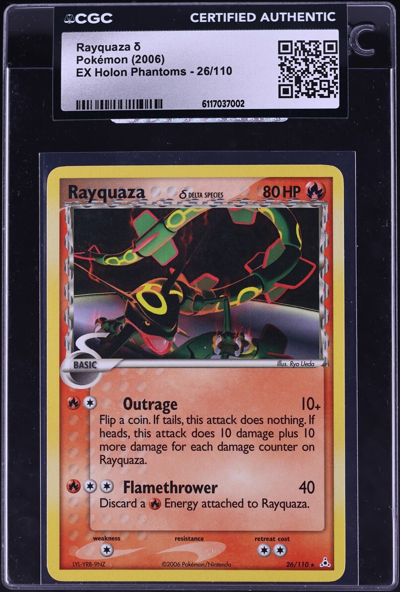 2006 Pokemon EX Holon Phantoms Rayquaza #26 CGC AUTH