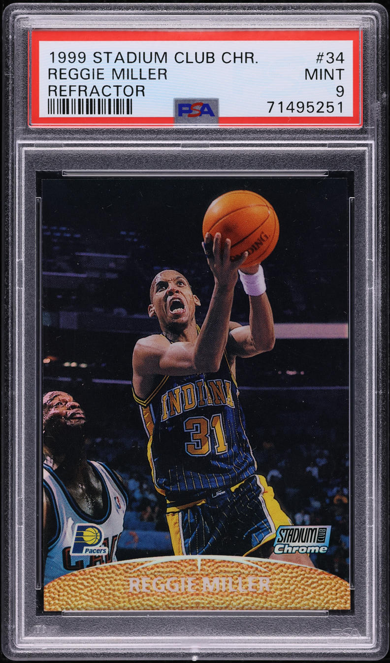 1999 Stadium Club Chrome Refractor Reggie Miller #34 PSA 9 MINT