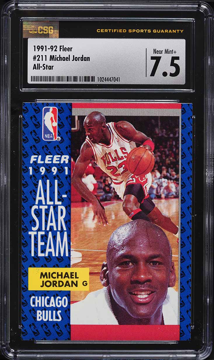 1991 Fleer Basketball Michael Jordan #211 CSG 7.5 NRMT+