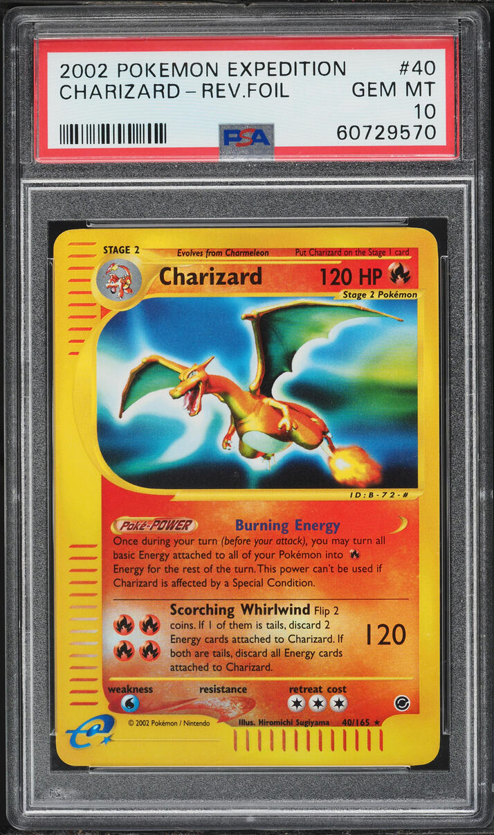 2002 Pokemon Expedition Reverse Holo Charizard #40 PSA 10 GEM MINT