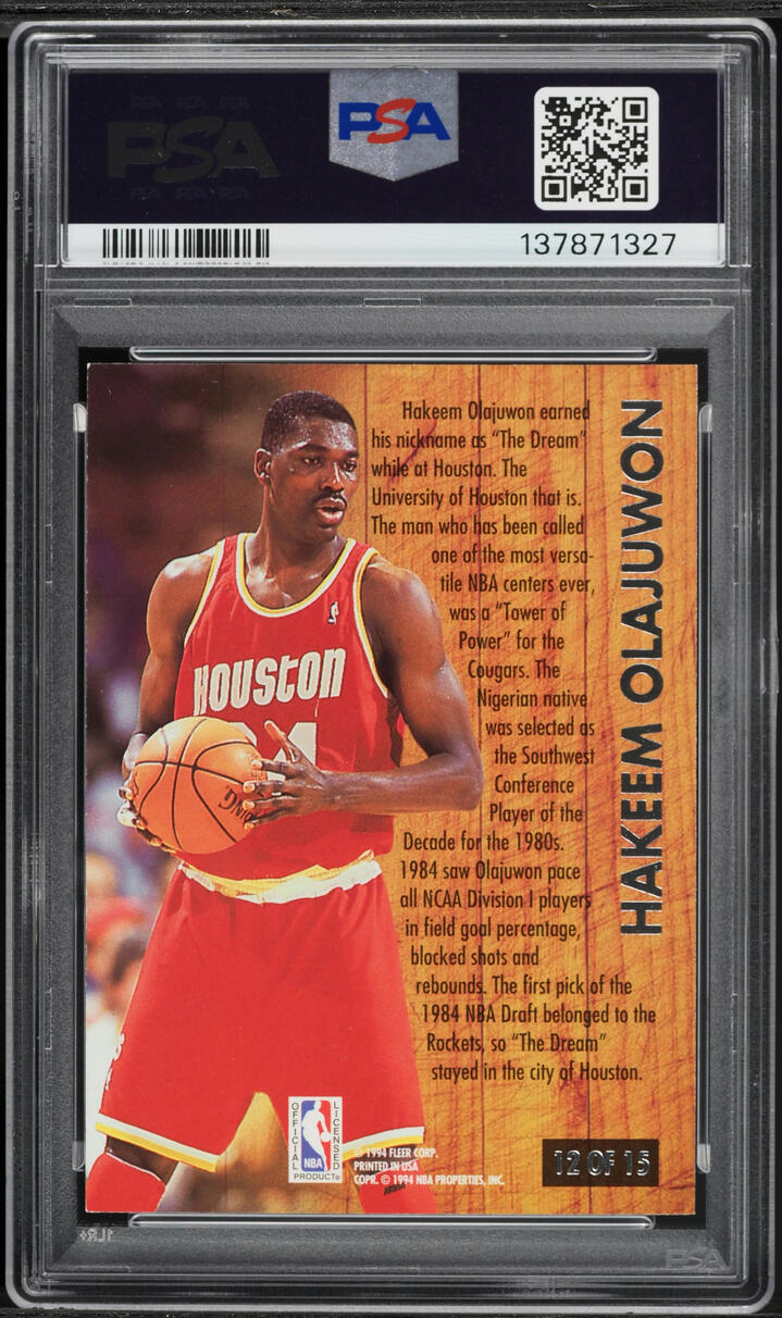 1993 Ultra Famous Nicknames Hakeem Olajuwon #12 PSA 6 EXMT