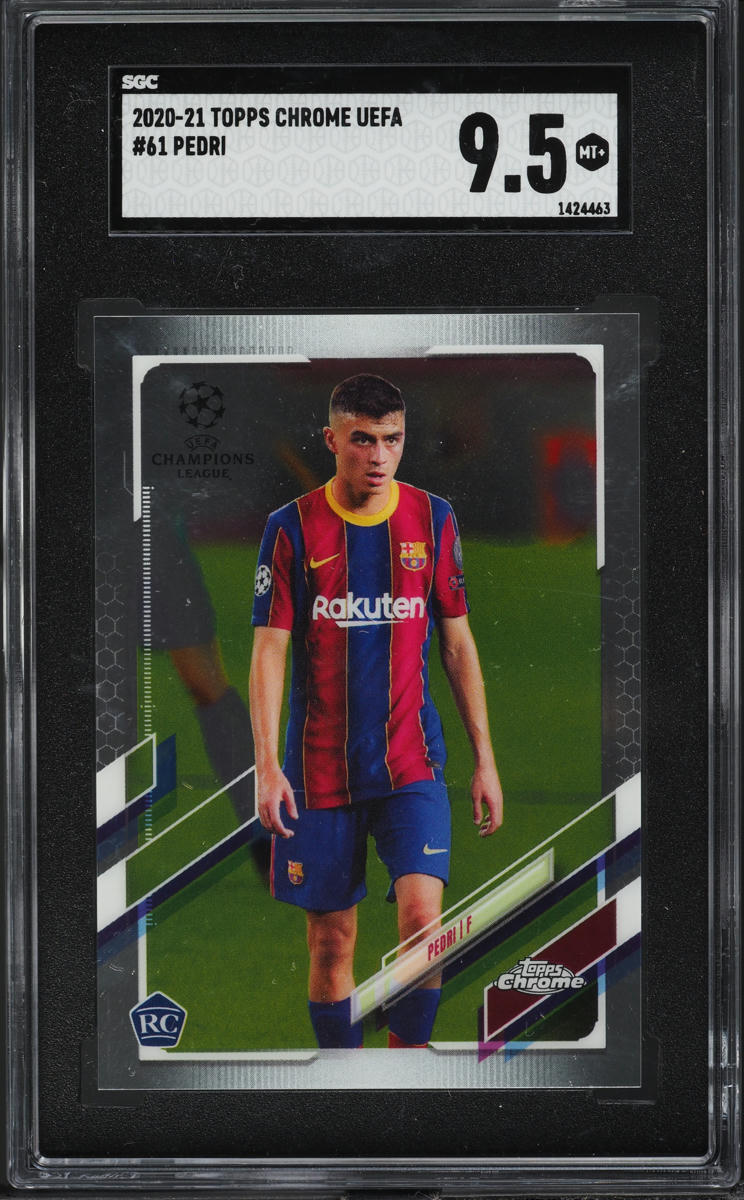 2020 Topps Chrome UEFA Champions League Pedri ROOKIE #61 SGC 9.5 MINT+