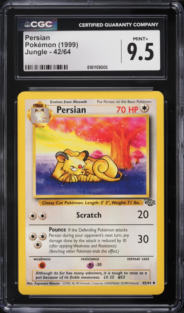 1999 Pokemon Jungle Persian #42 CGC 9.5 MINT+