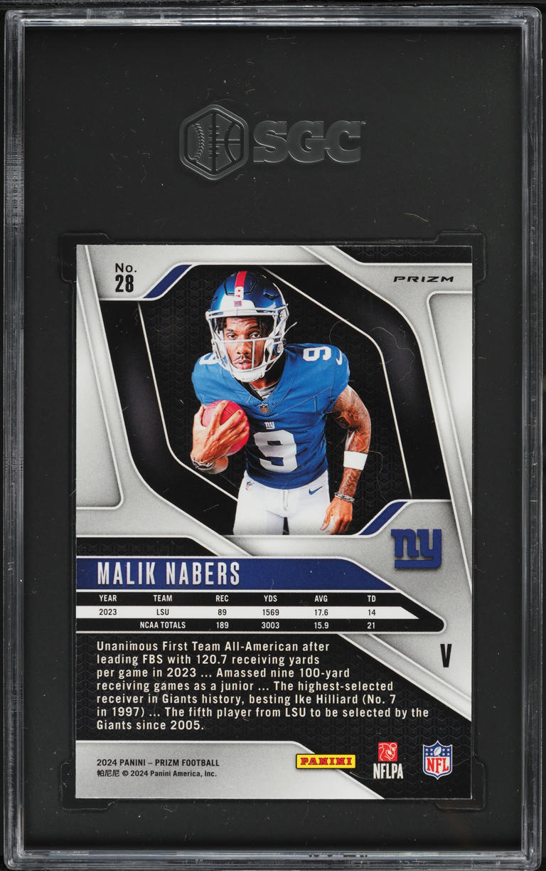 2024 Panini Prizm Variation Silver Malik Nabers ROOKIE #28 SGC 9.5 MINT+