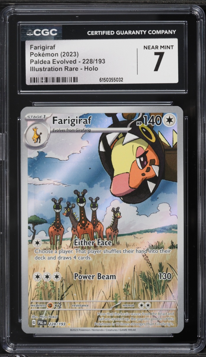 2023 Pokemon Scarlet & Violet Paldea Evolved IR Farigiraf #228 CGC 7 NRMT