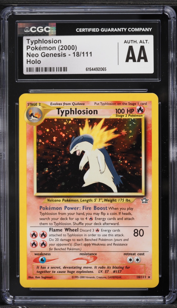 2000 Pokemon Neo Genesis Holo Typhlosion #18 CGC ALTERED AUTH