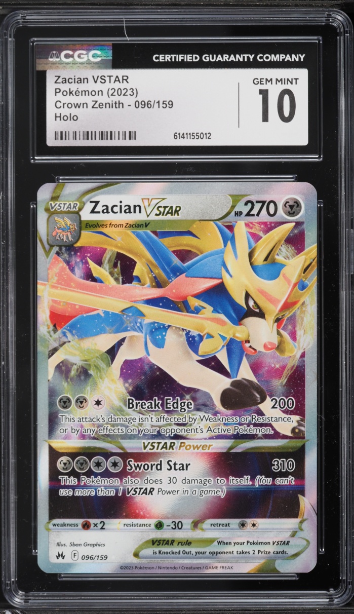 2023 Pokemon Sword & Shield Crown Zenith Zacian VSTAR #96 CGC 10 GEM MINT