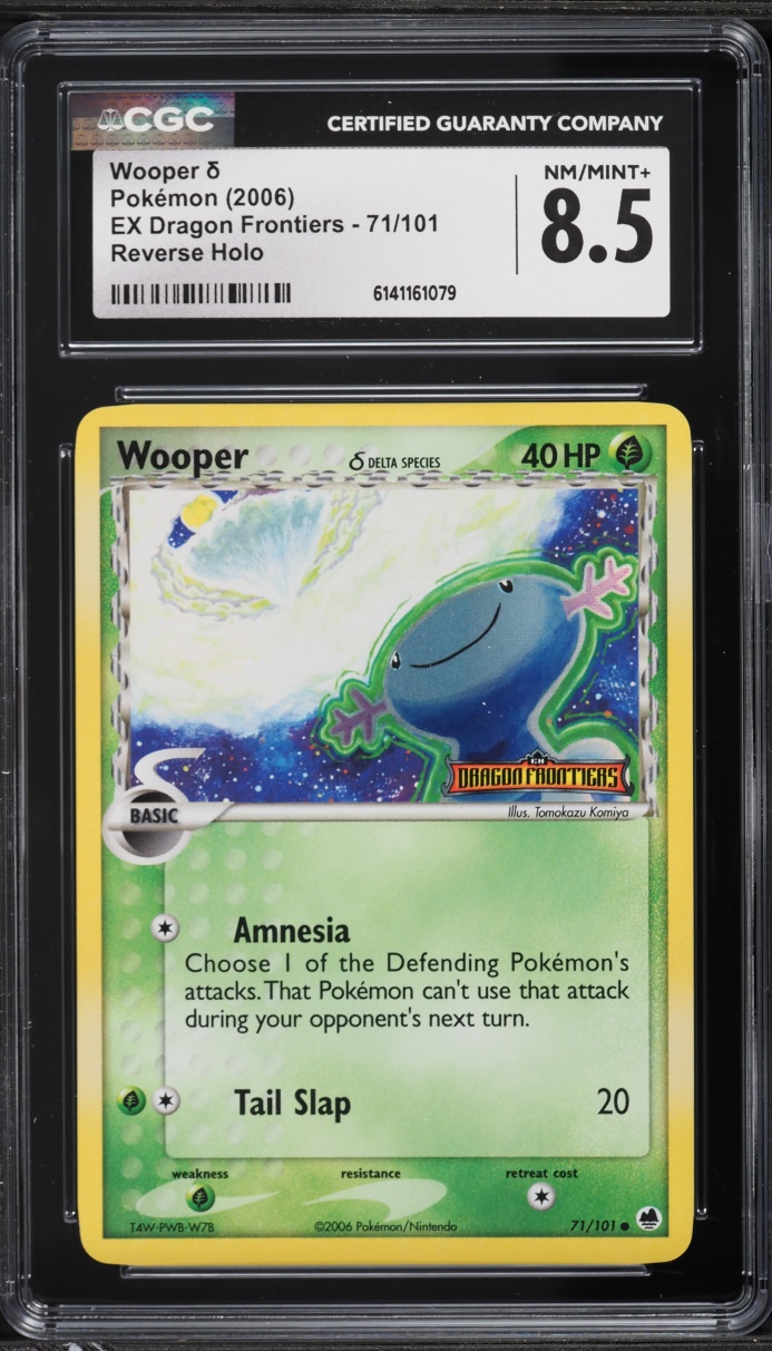 2006 Pokemon EX Dragon Frontiers Reverse Holo Wooper #71 CGC 8.5 NM-MT+