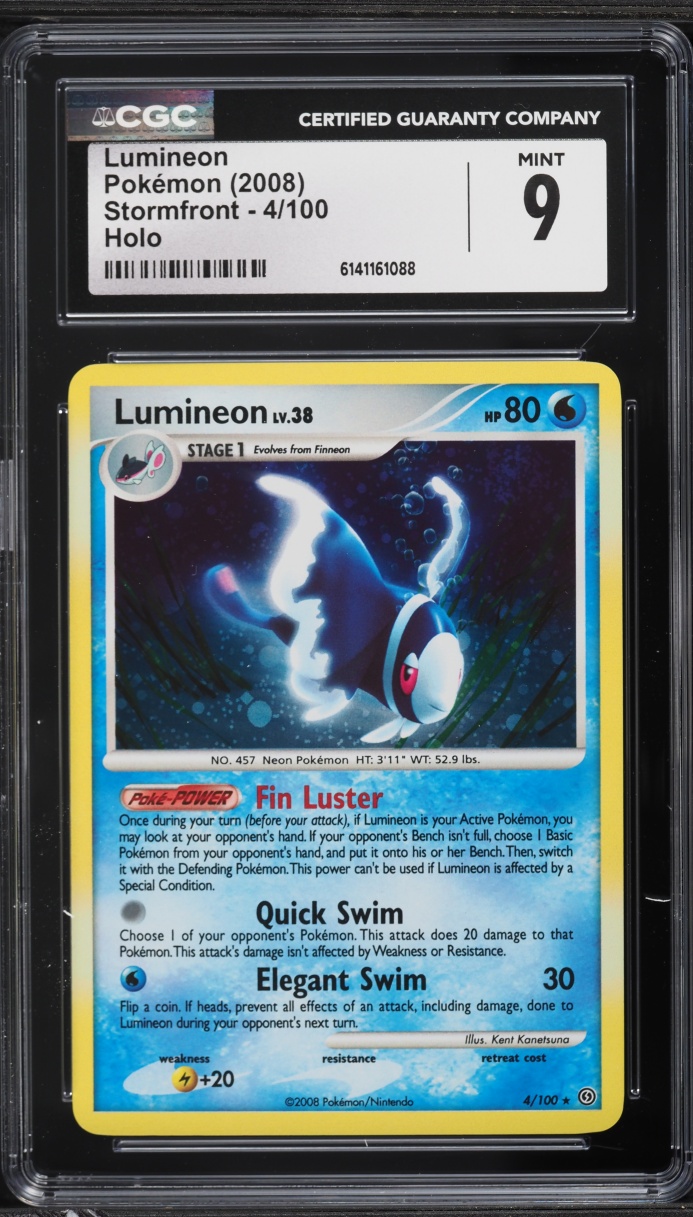 2008 Pokemon Diamond & Pearl Stormfront Holo Lumineon #4 CGC 9 MINT