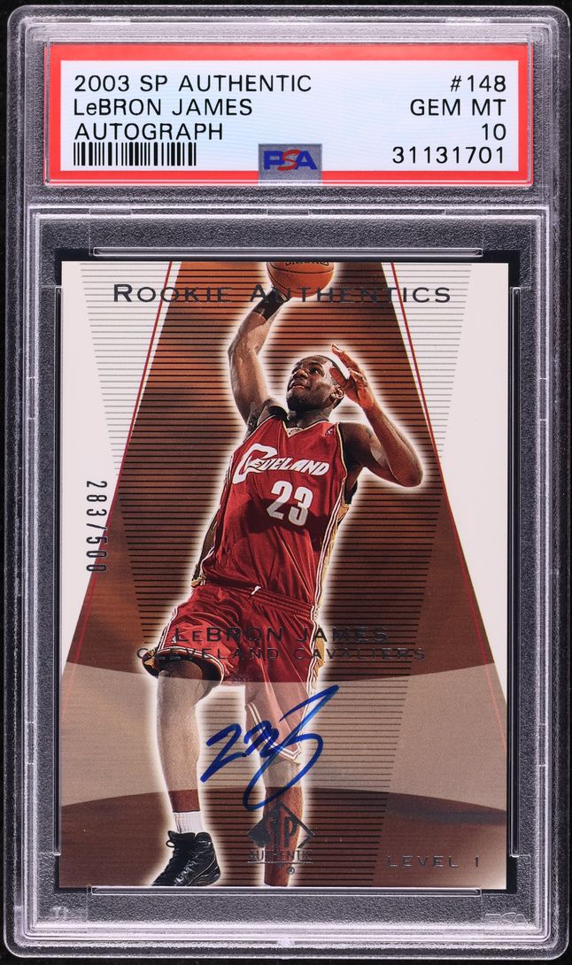 2003 SP Authentic LeBron James ROOKIE AUTO /500 #148 PSA 10 GEM