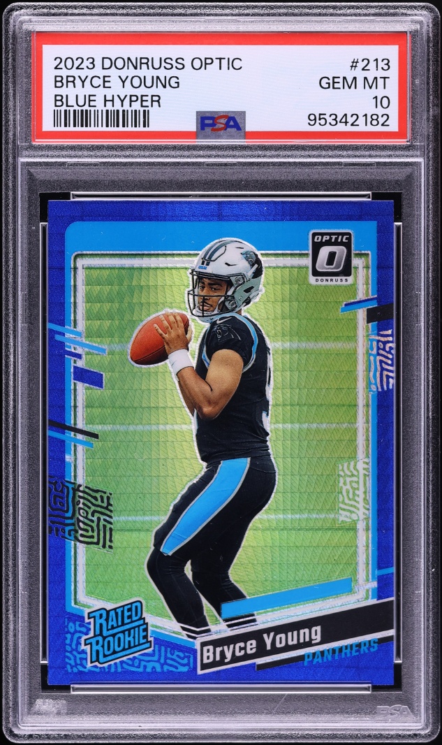 2023 Donruss Optic Blue Hyper Bryce Young ROOKIE #213 PSA 10 GEM MINT