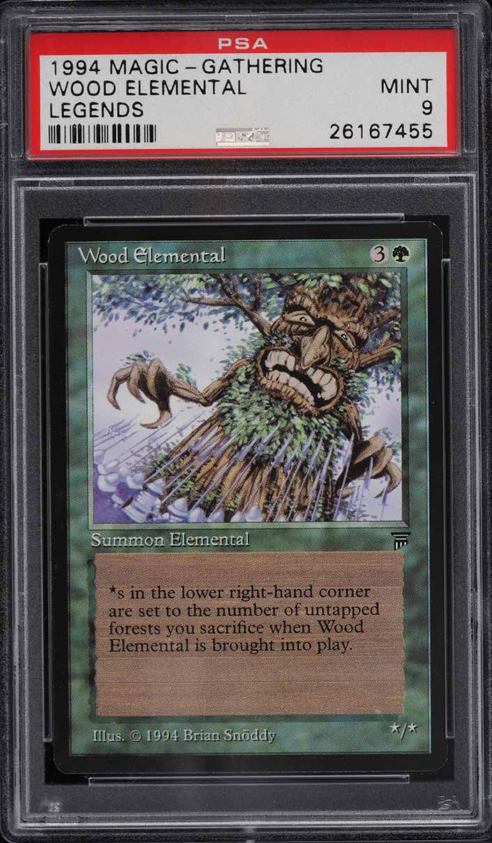 1994 Magic The Gathering MTG Legends Wood Elemental R G PSA 9 MINT