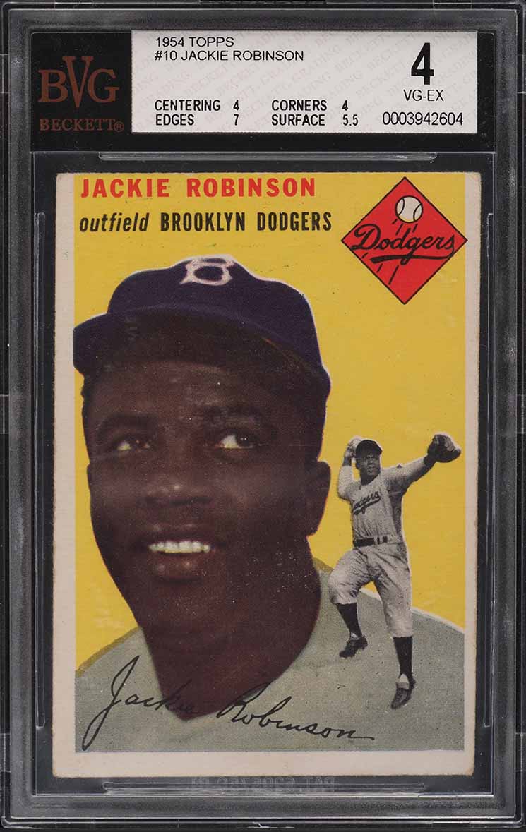 1954 Topps Jackie Robinson #10 BVG 4 VGEX