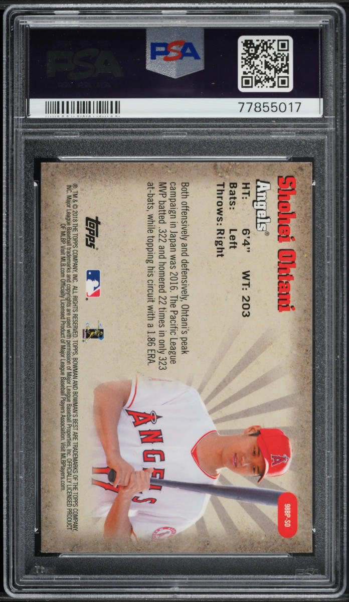 大谷翔平 2018 Bowman's Best 1998 Performers Shohei Ohtani 2018 Bowman's Best #98BP-SO 1998 Best