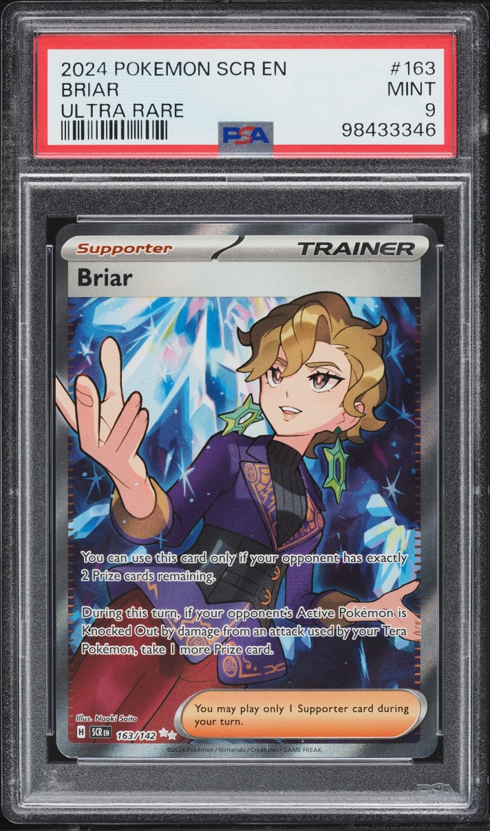 2024 Pokemon Scarlet & Violet Stellar Crown Full Art Briar #163 PSA 9 MINT